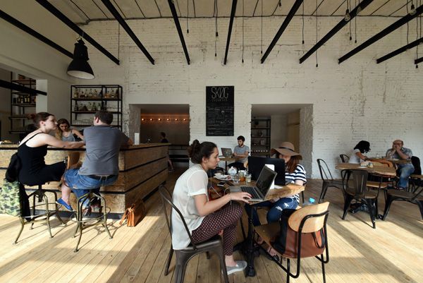 BLAU / SKØG Urban Hub / photographic documentation of café - bar / Brno / 2015 / III