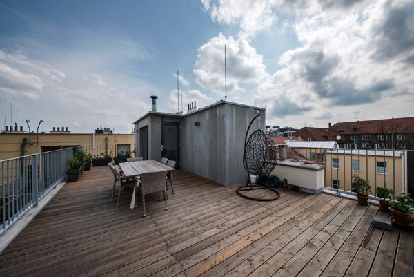 own projects / stairway and terrace of maisonette / Brno / 2018 / XVII