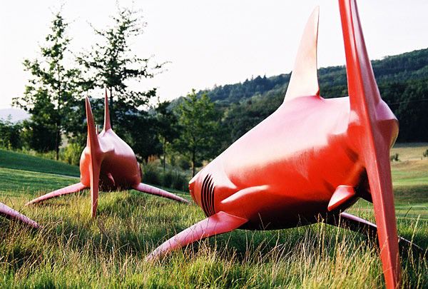 Michal Gabriel / horses and sharks in the grass / golf resort Kaskáda / 2012 / IV