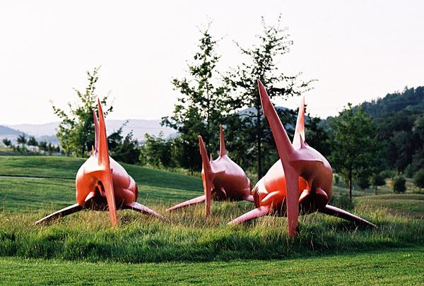 Michal Gabriel / horses and sharks in the grass / golf resort Kaskáda / 2012 / II